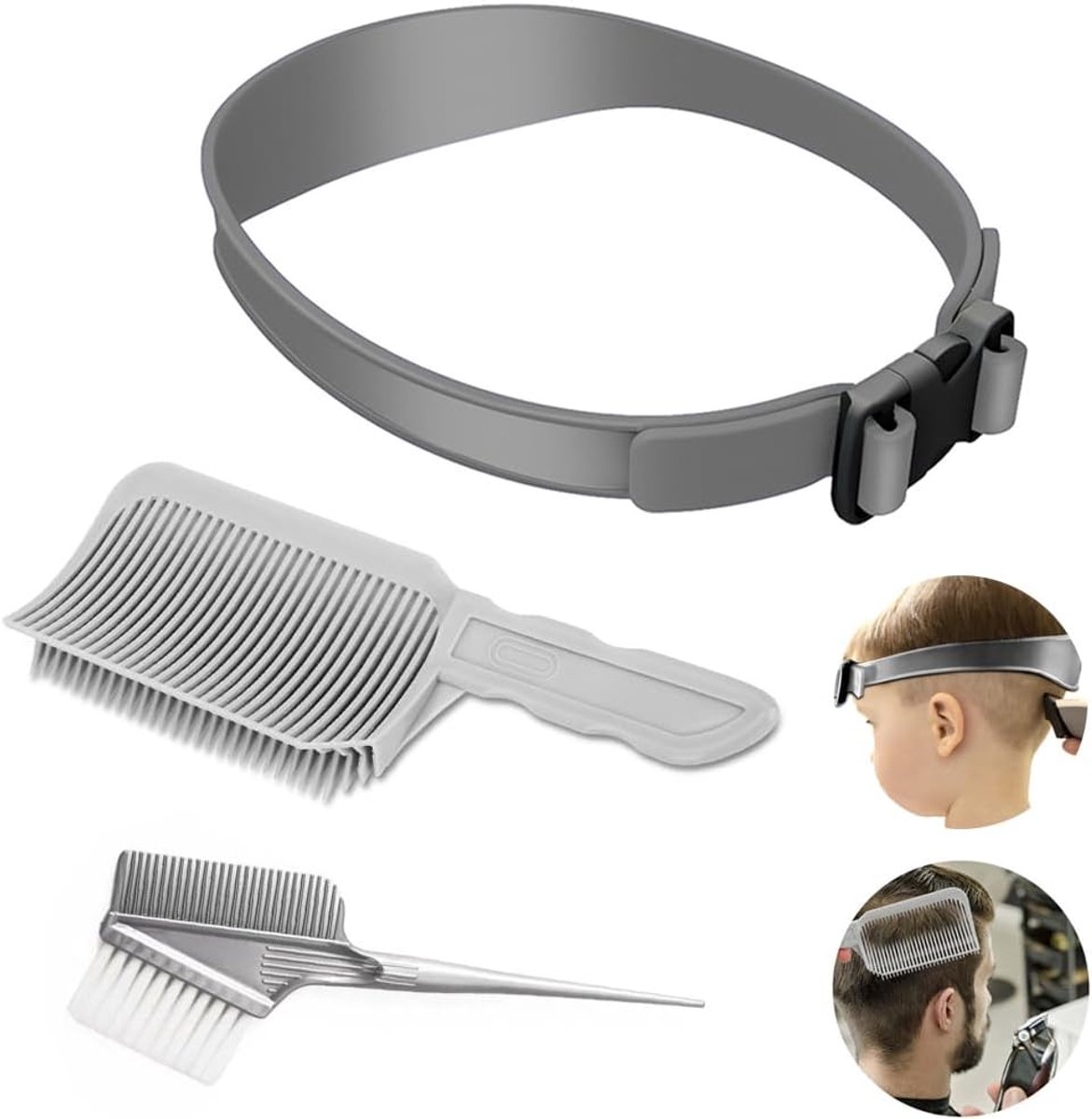 Haarstylingset 3 Stuks - Professionele Haarknipkam - Silicone Haarknipband - Voor Diverse Haarsnitstijlen - ShopVlot