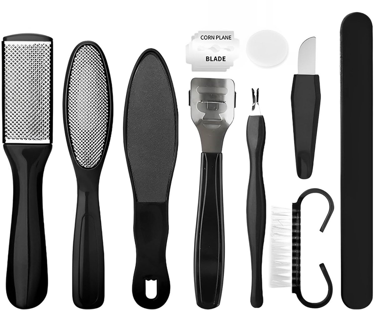 Pedicureset 10-delig - roestvrij staal - professioneel gereedschap - verwijder dode huid - ShopVlot