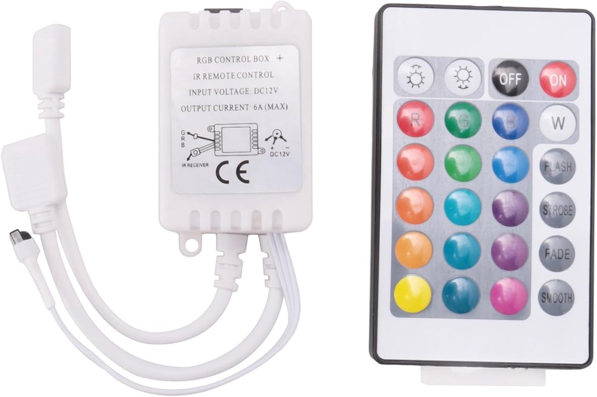 Controller voor lichtstrips - RGB led-controller - infrarood afstandsbediening - muziekgestuurde verlichting - ShopVlot