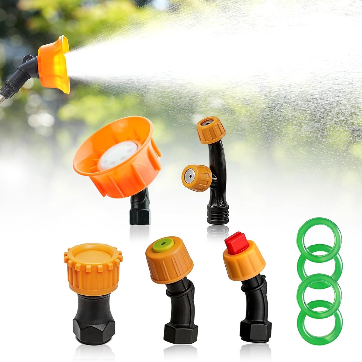Sproeimondstuk 14 mm - 5 stuks met afdichtingen - 5 straalmodi - ideale tuinirrigatie - ShopVlot