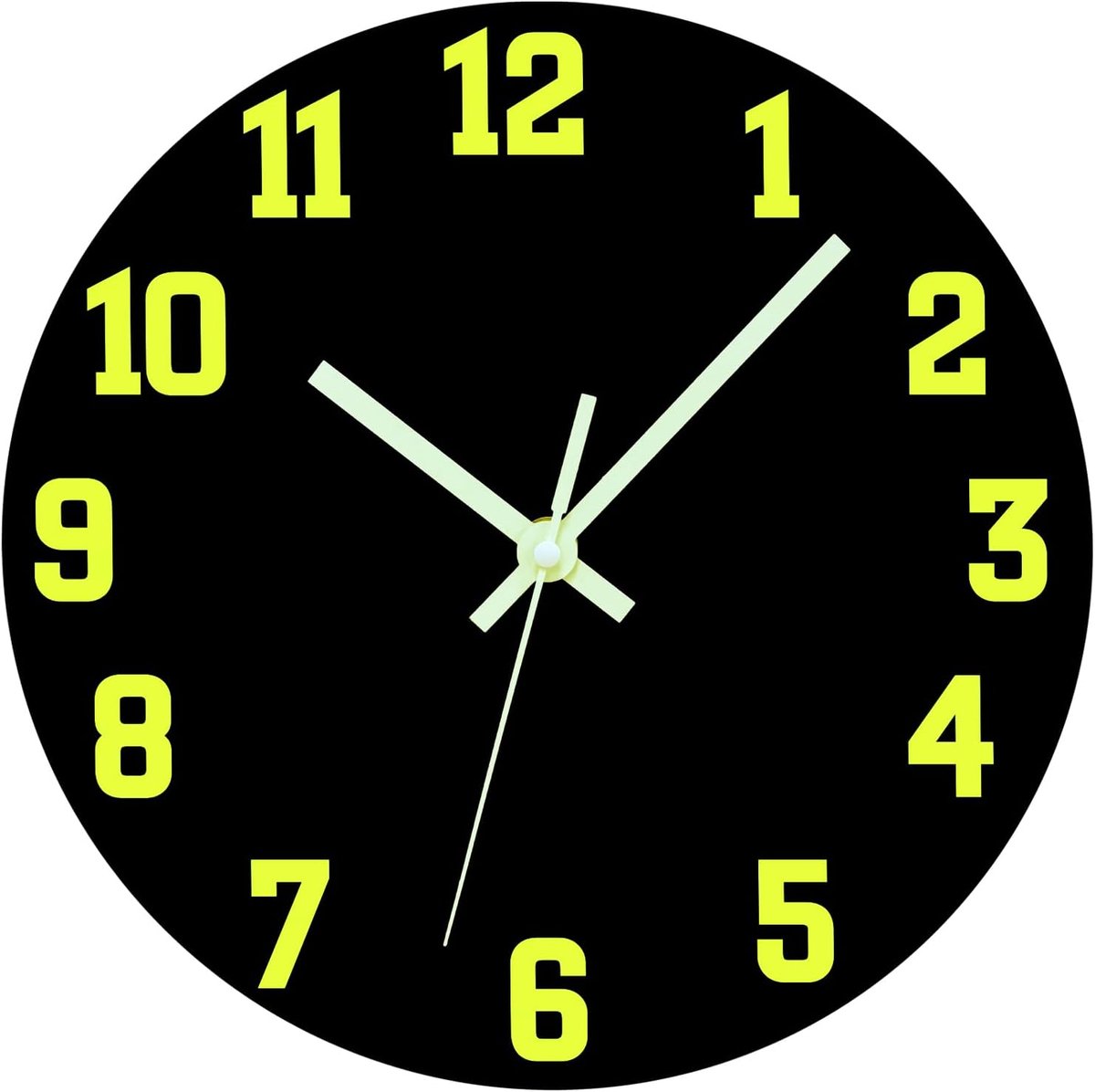 Wandklok Glow in the Dark 30cm - Modern Zwart - Stil en Niet Tikken - Nachtlicht voor Slaapkamer - ShopVlot