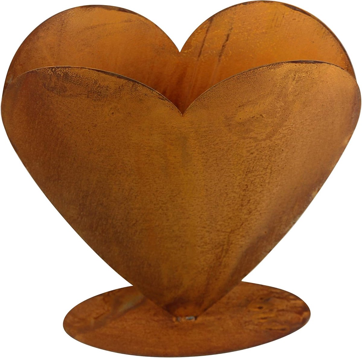 Tuindecoratie hart 30 cm - metalen patina - roestige uitstraling - jaarrond buitengebruik - ShopVlot