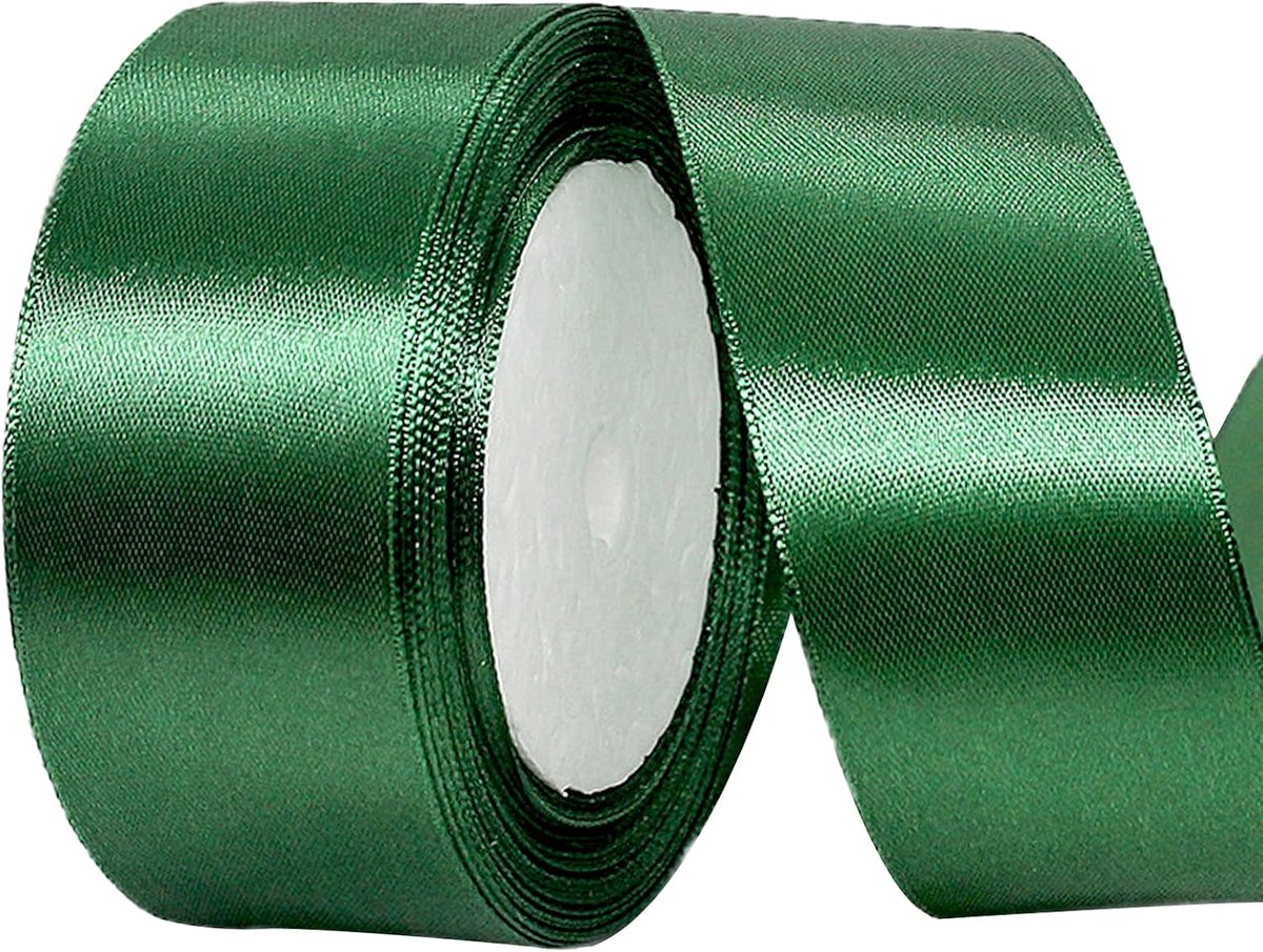 rand 22 m donkergroen lint satijnen lint, polyester dubbelzijdig lint, 40 mm lint ballon lint stof lint polyester dubbelzijdig satijnen lint kerstlint