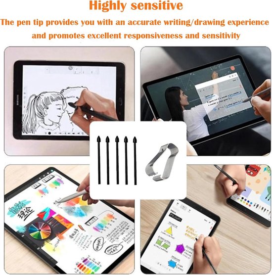 30 stuks S Pen reservepunten voor Samsung Galaxy Tab s6, S penpunten reserve penpunten met installatiegereedschap compatibel met Samsung Galaxy Tab S7 & S7 Plus S8 & S8 Plus (zwart) — afbeelding 3