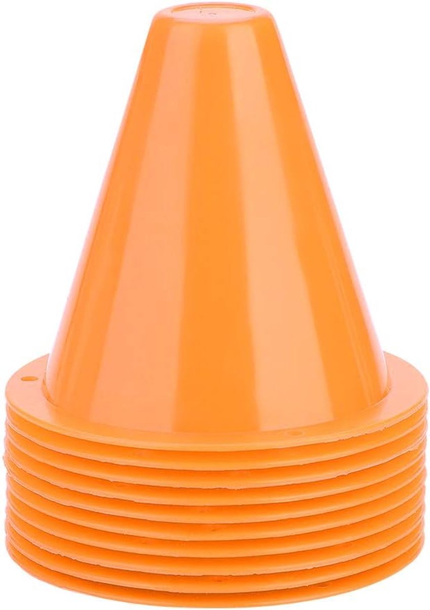Kegelset, 10 stuks agility hoedjes voor en hondensport, oranje, antislip, sneldrogend, hoge zichtbaarheid