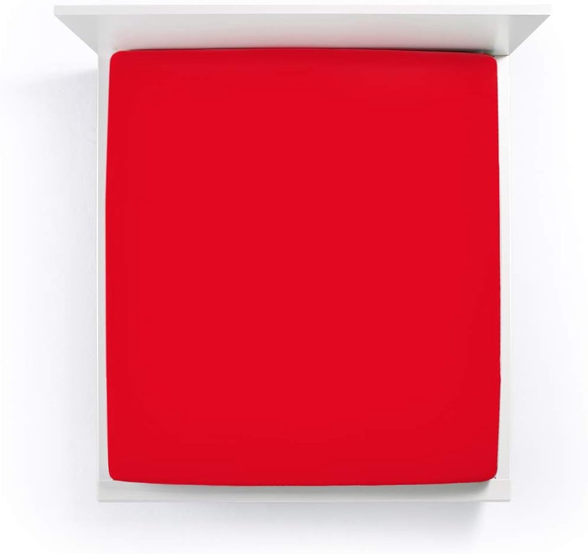 Jersey dekbedovertrek 180/200 - 200/220 cm - rood - uitstekende pasvorm voor hoge matrassen - SnelShoppen