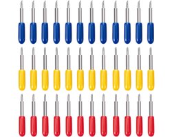 36 Stuks Vervanging Bladen 30°/45 °/60 ° Graden Messen voor Roland Plotters Accessoiremessen van Derden voor Cricut Explore Air 2 / Air 3/Maker Expression (Veelkleurig)