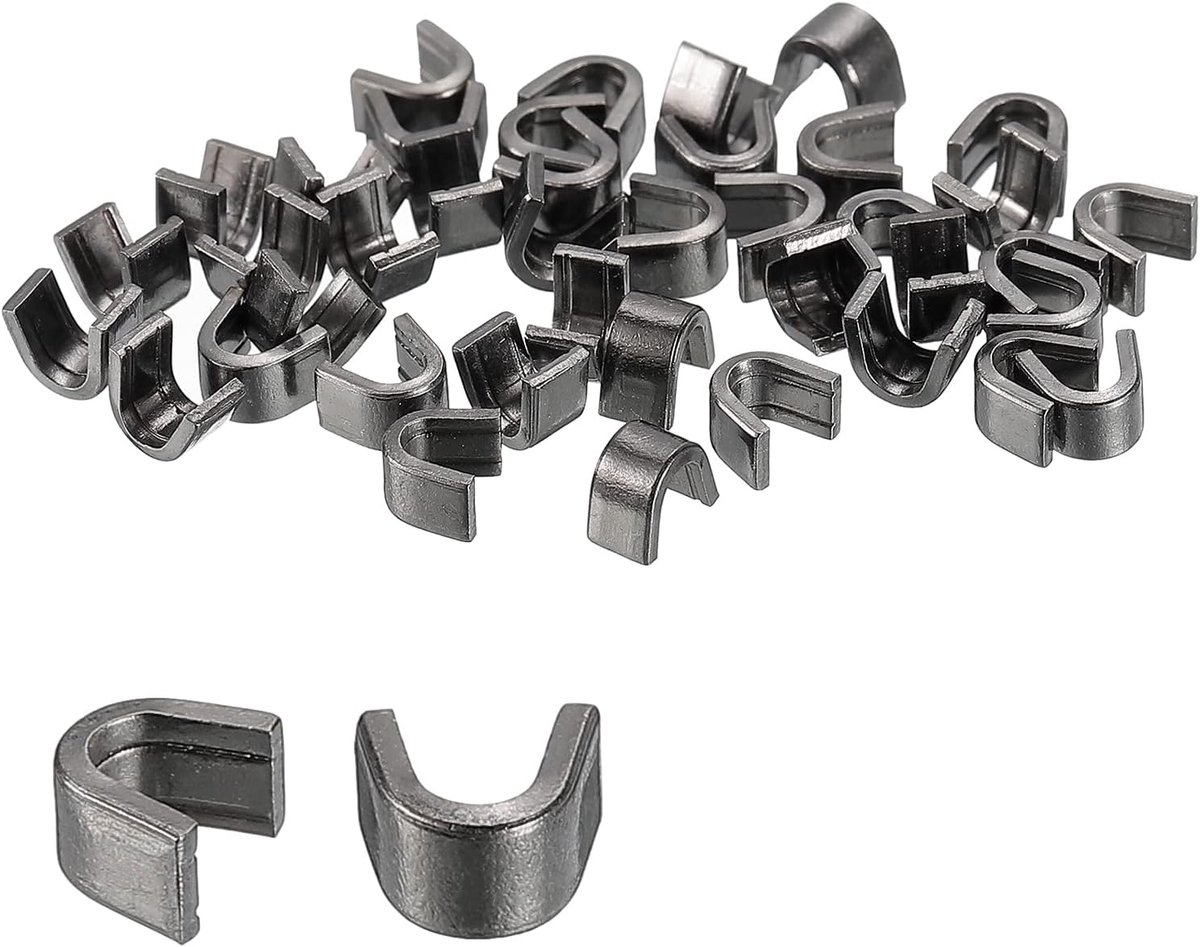 sourcing map 40 stuks ritssluiting sliderhouders, 8U-vormige bovenste stoppers voor tassen, mantels, jassen, gesloten uiteinden, ritssluitingen, vervanging, metallic zwart