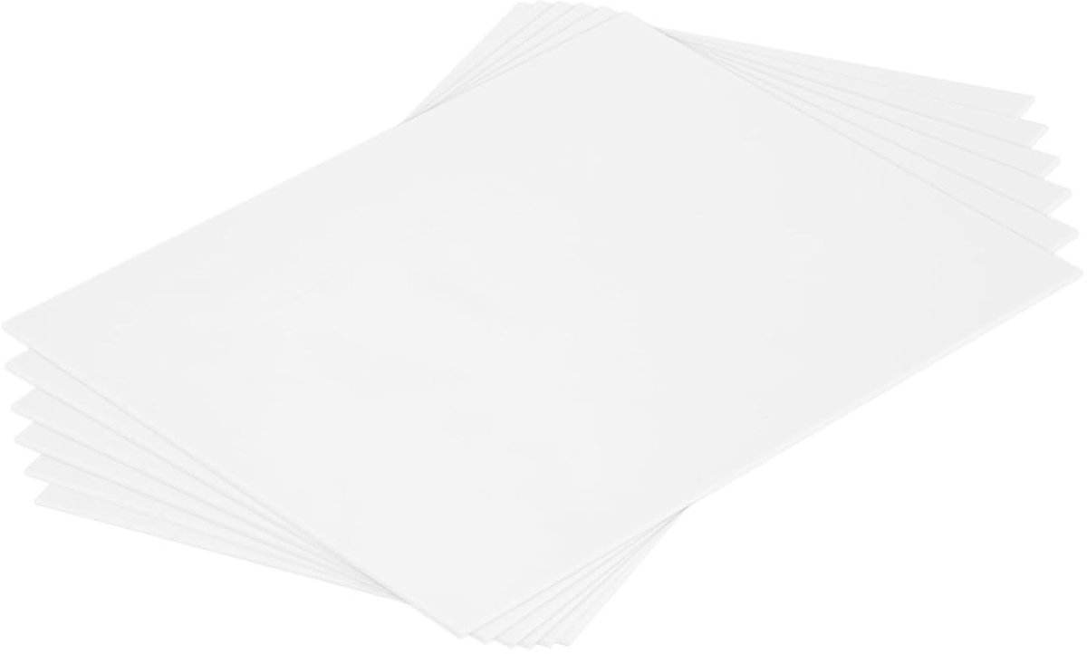 6 stuks ABS kunststof platen, 20 x 15 cm, 0,5 mm dik, ABS styreenplaten, kunststof plaat, op maat gesneden voor modelbouw, knutselen, doe-het-zelf handwerk, paneel, wit
