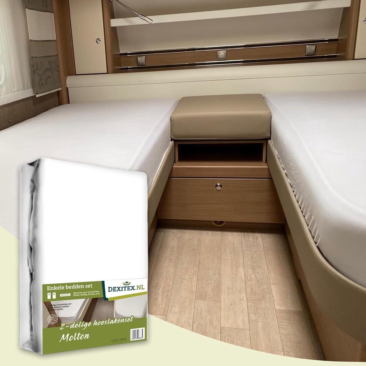 Molton matrasbeschermer 70 x 190 cm - Oeko-Tex® gecertificeerd - voor caravans en campers - optimale nachtrust - SnelShoppen