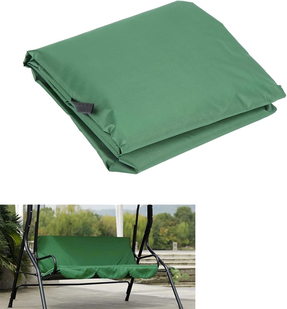 Kussenhoes,Patio Schommel Kussenhoes, 3-zits Schommel Zitkussenhoes Waterdicht Stofdicht voor Alle Weersomstandigheden Schommel Stoel Bescherming(Groente)