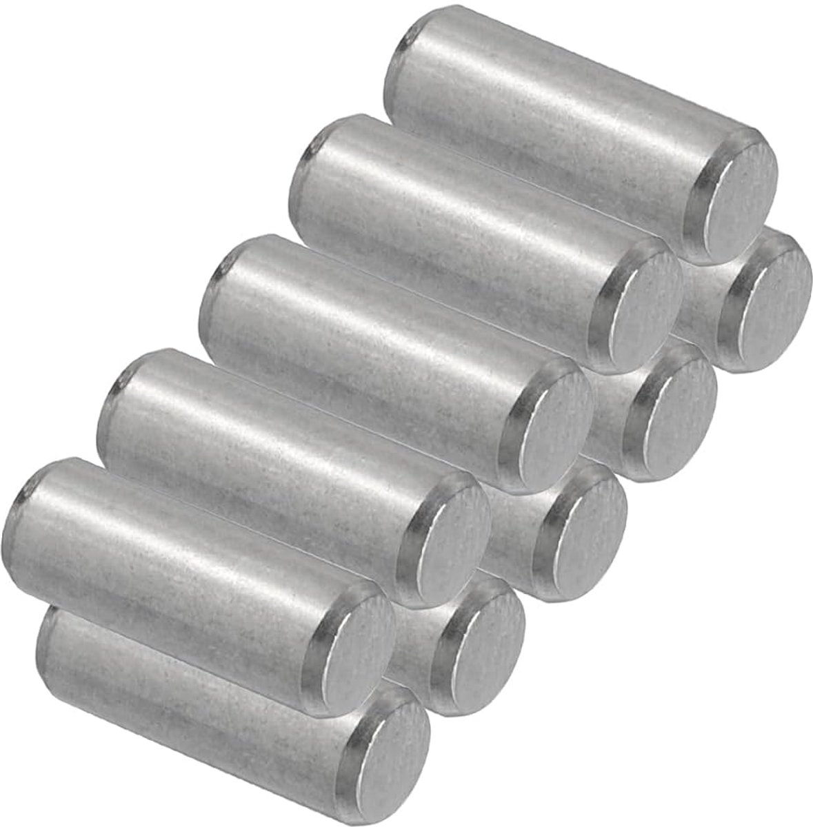 Pluggen van roestvrij staal 304, 6 x 16 mm, 10 stuks, gegroefde pennen, cilindrisch, metalen pen voor planken, voor bevestiging aan stapelbed, hardware, meubelcomponent