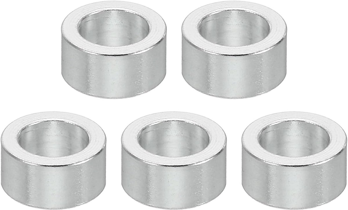 M5 Aluminium Spacers, 5 Stks Metalen Spacer Aluminium 5.2mm ID x 8mm OD x 4mm L Aluminium Spacer Schroef Standoff Ronde voor 1/5 "of M5 Schroefbouten