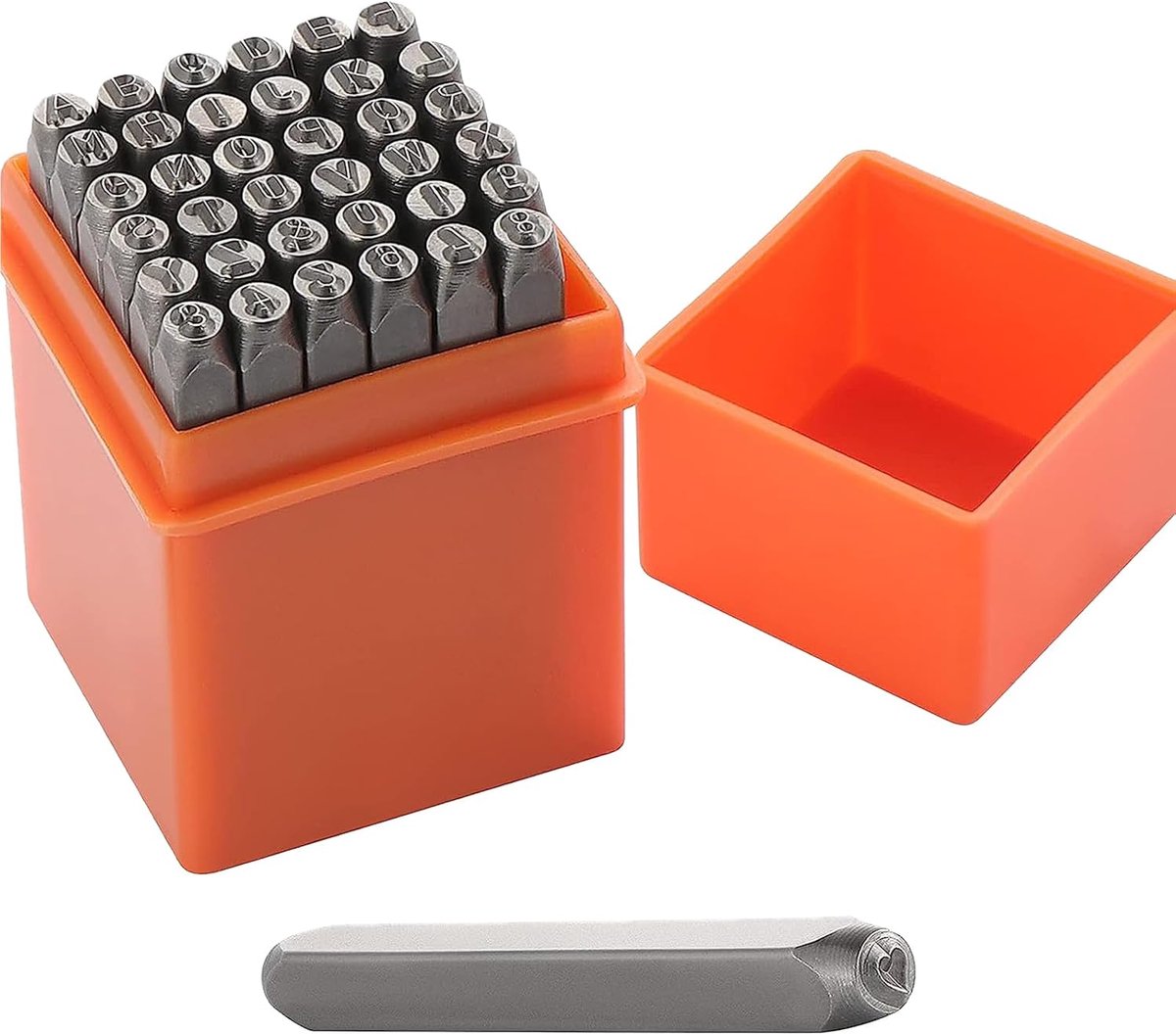 37 stuks Reliëfstempel, Ponsnummerset 3mm, Ponsbrief set, Alfabet A-Z, cijfer 0-9, Pons Letters Metaal, Stempelnummers voor het Stempelen van Metaal Kunststof Hout Leer