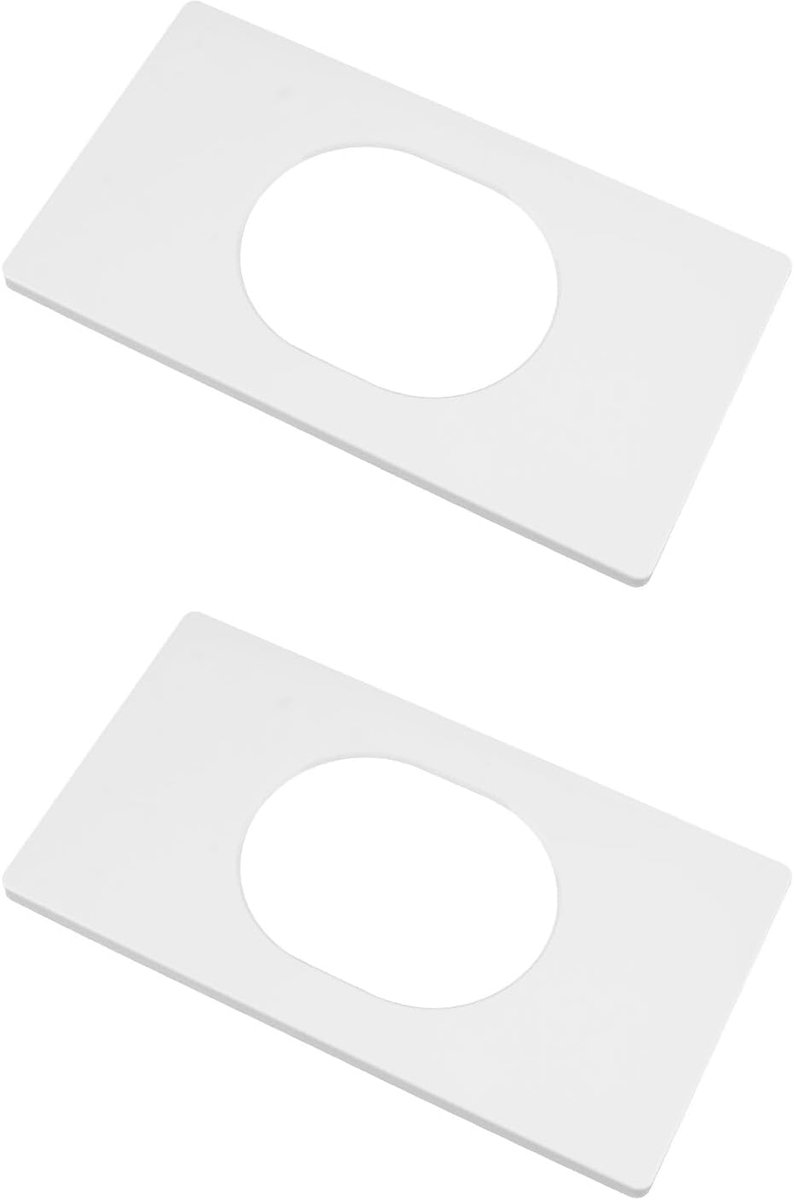 2 stuks blanco wandplaathoezen, buiswandafdekking ABS zelfklevende rozet plaat kraan decoratie accessoires voor schuine buis (wit, ovaal gat)