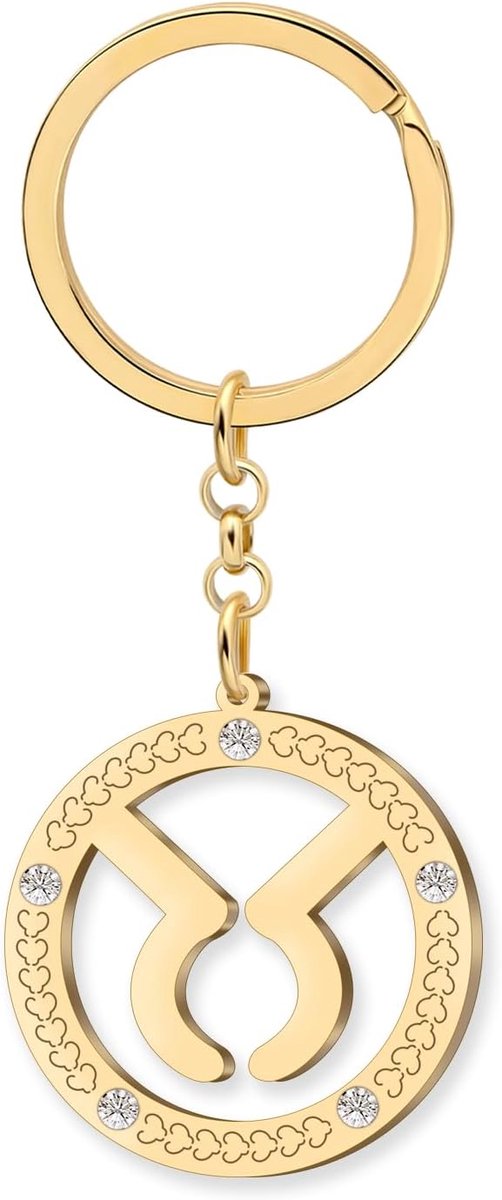 Roestvrij stalen sterrenbeeld sleutelhanger accessoires met kristallen 12 sterrenbeelden astrologie geschenken voor dames heren tas hanger