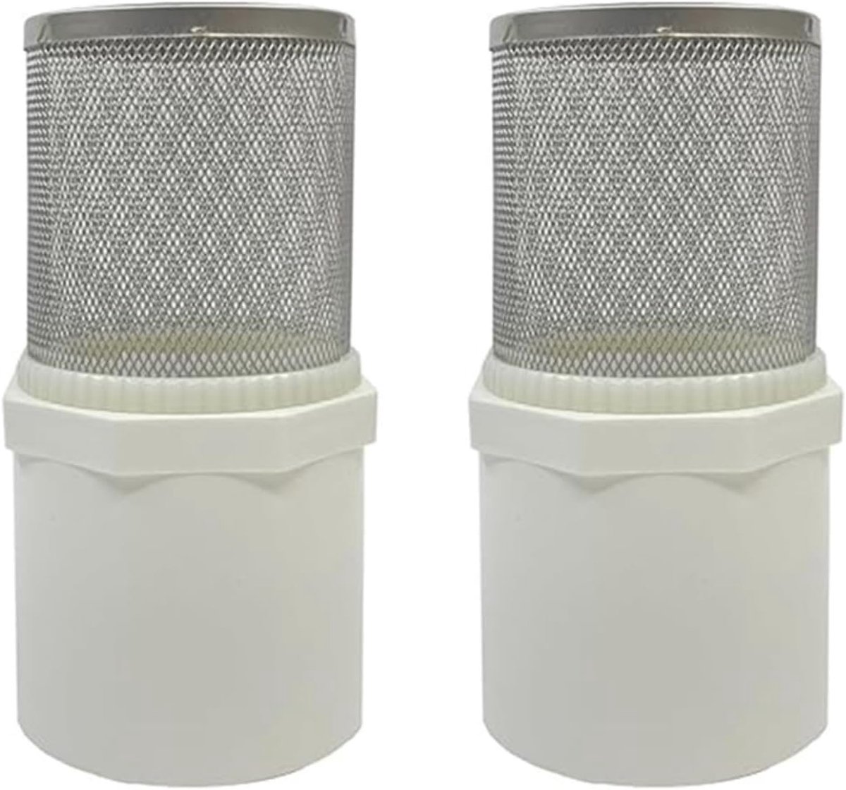 2 stuks tuinslangfilter, 50 mm PVC-gaasfilter, tuinirrigatie waterpomp inlaatslangfilter, Aquariumpijpmontage, PVC Pijp Water roestvrij stalen gaasfilter