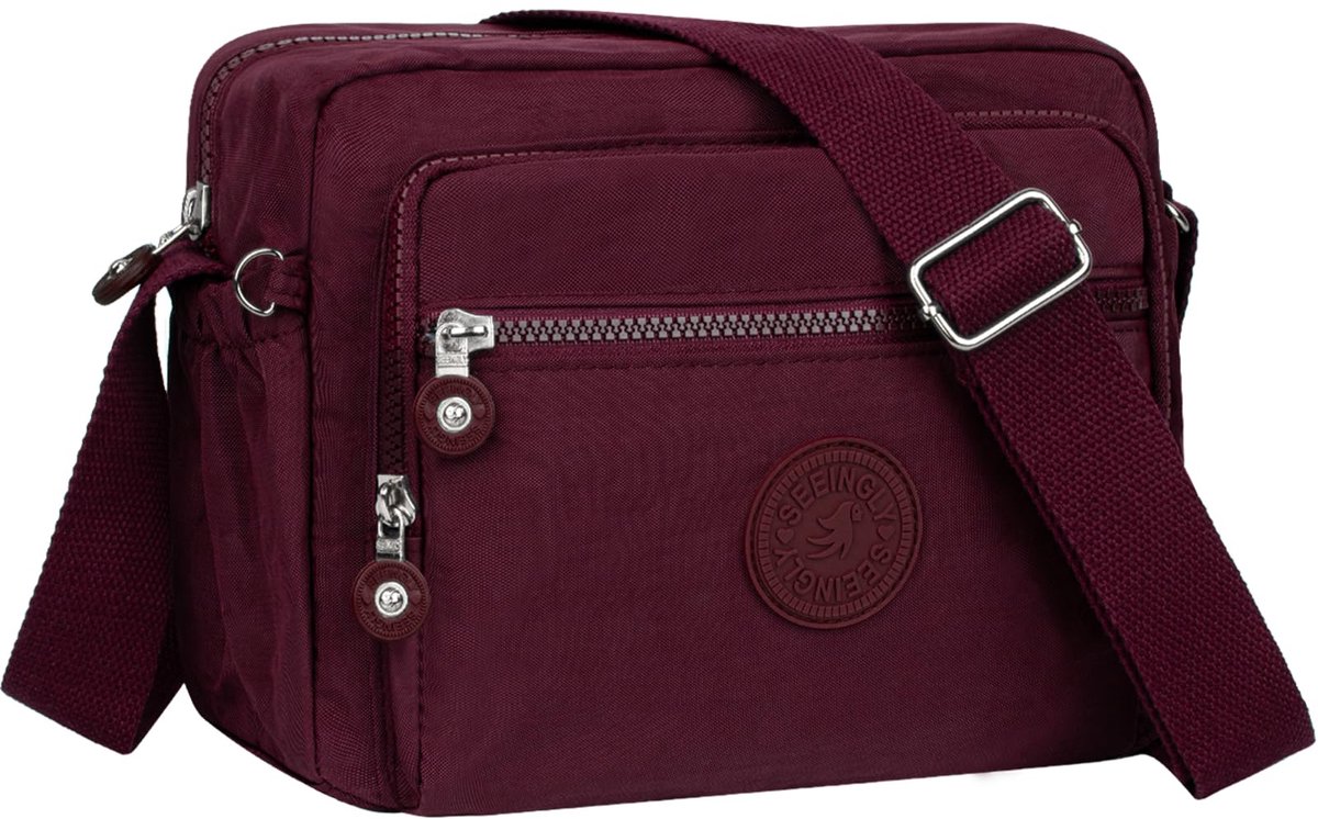 Schoudertas dames middelgroot - nylon waterdicht - veel vakken - ideale tas voor reizen - SnelShoppen
