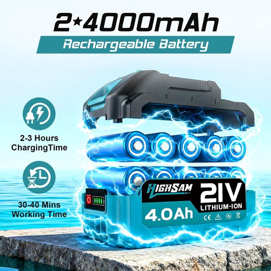 Accu-hogedrukreiniger 3000 W - borstelloze motor - 3-versnellingsmodus - ideaal voor mobiel gebruik - SnelShoppen — afbeelding 3