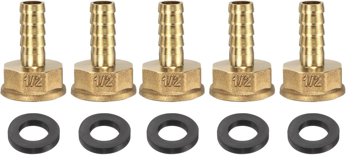 5 stuks PEX-A expansie fittingen 1/2 inch pers x 10 mm metrische schroefdraad messing expansie koppeling pers fittingen adapter voor koper en PEX buis slang aansluiting