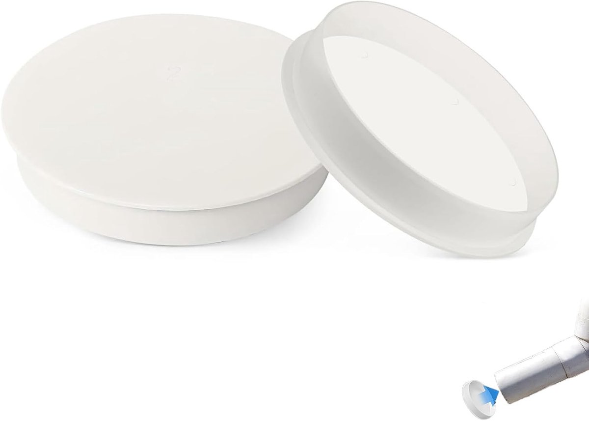 2 stuks afdekking voor ventilatieslang, 100 mm, met veerklep, pvc-beschermkap voor afvoer- en rioolslang, afvoerplug voor afvoersysteem