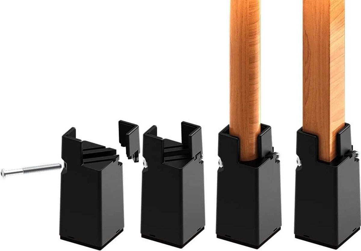 Bedverhogers Bedverhoging Verstelbare Schroefklem, 10cm Meubelverhogers Meubelverhoging Geschikt voor Voetdikte van Het Bed van 0-1,5inch, Robuuste Bedverhoger voor Bank Bureau Kast