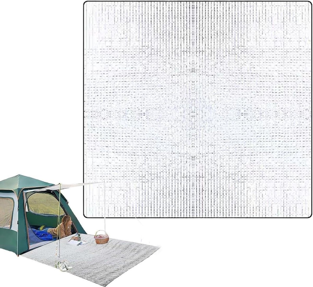 200 x 200 cm, waterdicht, opvouwbaar, warmte-isolerende deken, picknickdeken, voor tent, wandelen, picknick, outdoor, terras, terras, reizen, zwembad, backpacking, balkon, vakantie