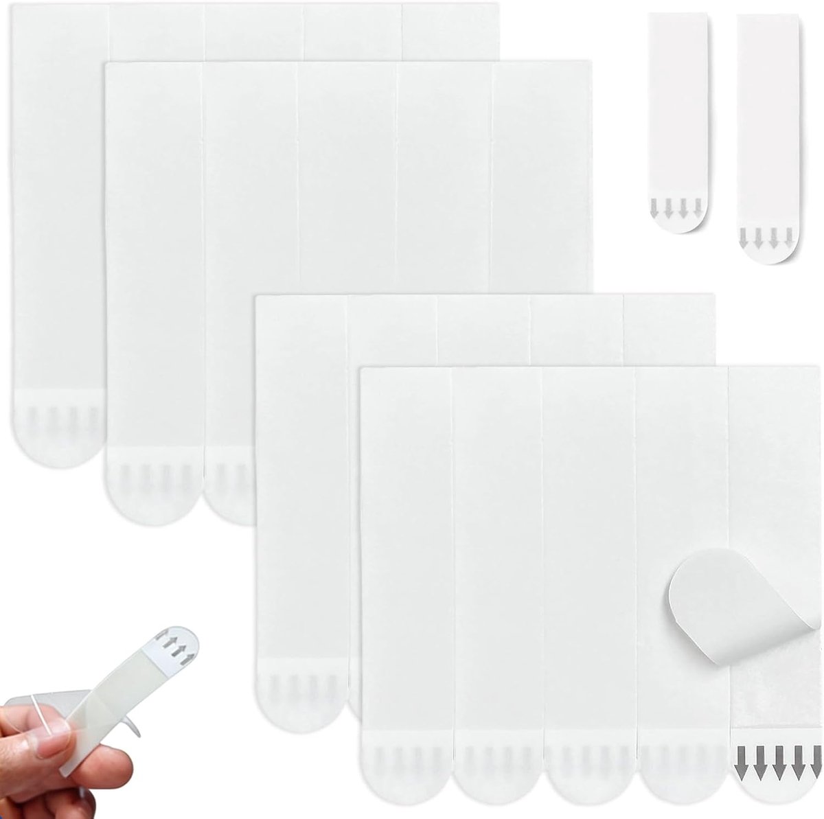 20 plakstrips voor het ophangen van foto's zonder gaten, voor het ophangen van foto's zonder spijkers, ideaal voor lijsten, wanddecoraties (16 mm x 70 m, 19 mm x 92 mm)