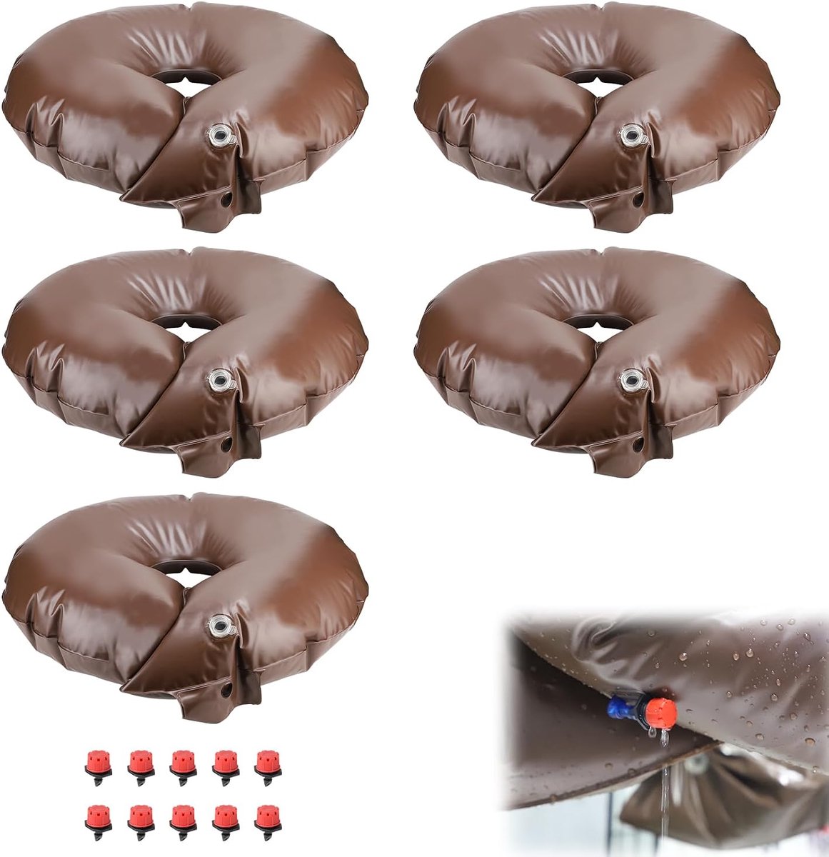 5 stuks irrigatieringen, 56 liter boombad irrigatiezak, automatische irrigatiezak, pvc, robuust en uv-stabiel, waterzak voor bomen, irrigatie van fruitbomen, irrigatie 6 uur