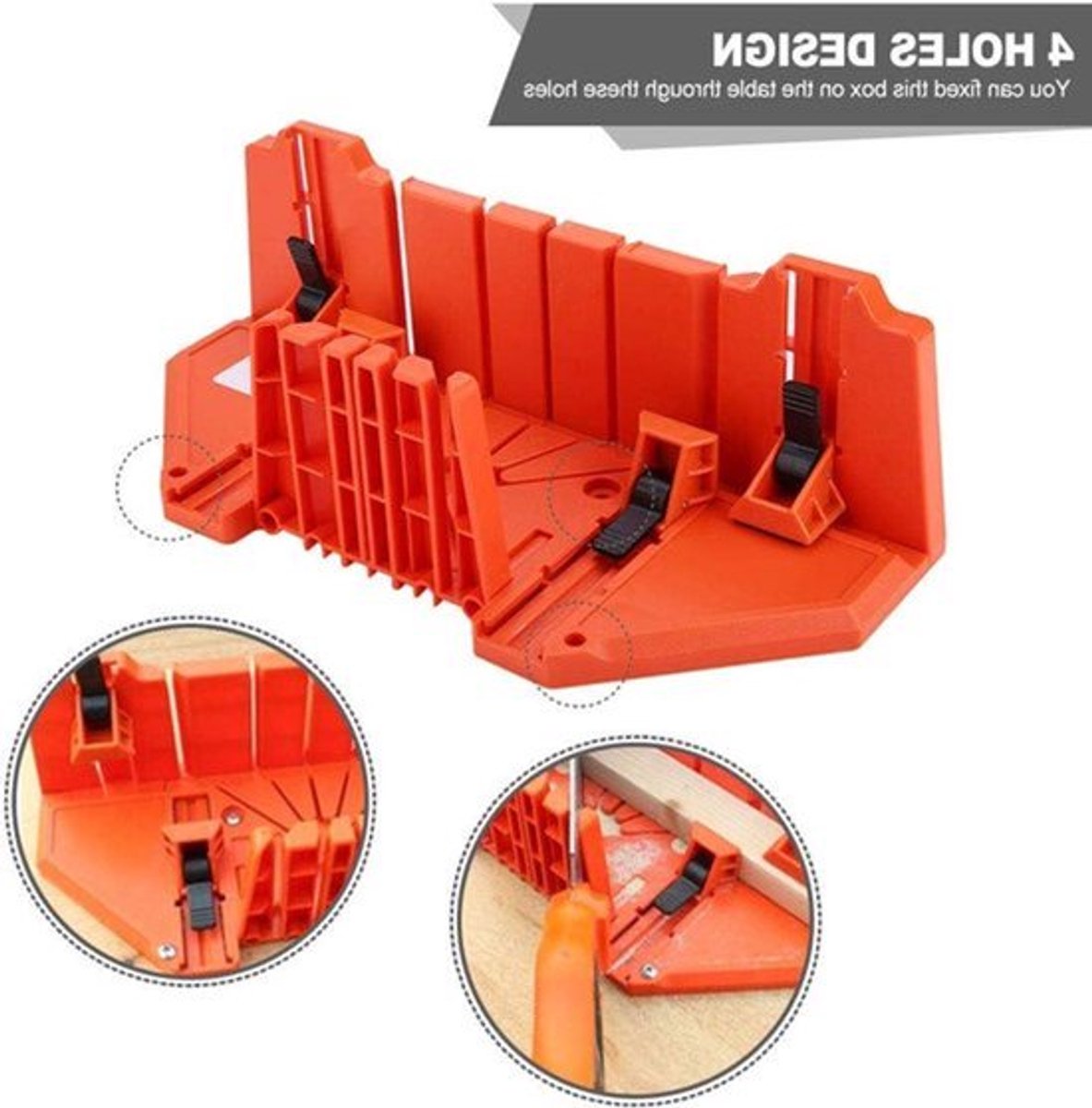 Mitre Box van ABS plastic voor het zagen van hoeken 0° 22.5° 45° en 90° - Zaagmal Snijgereedschap - Geschikt voor architectonisch werk