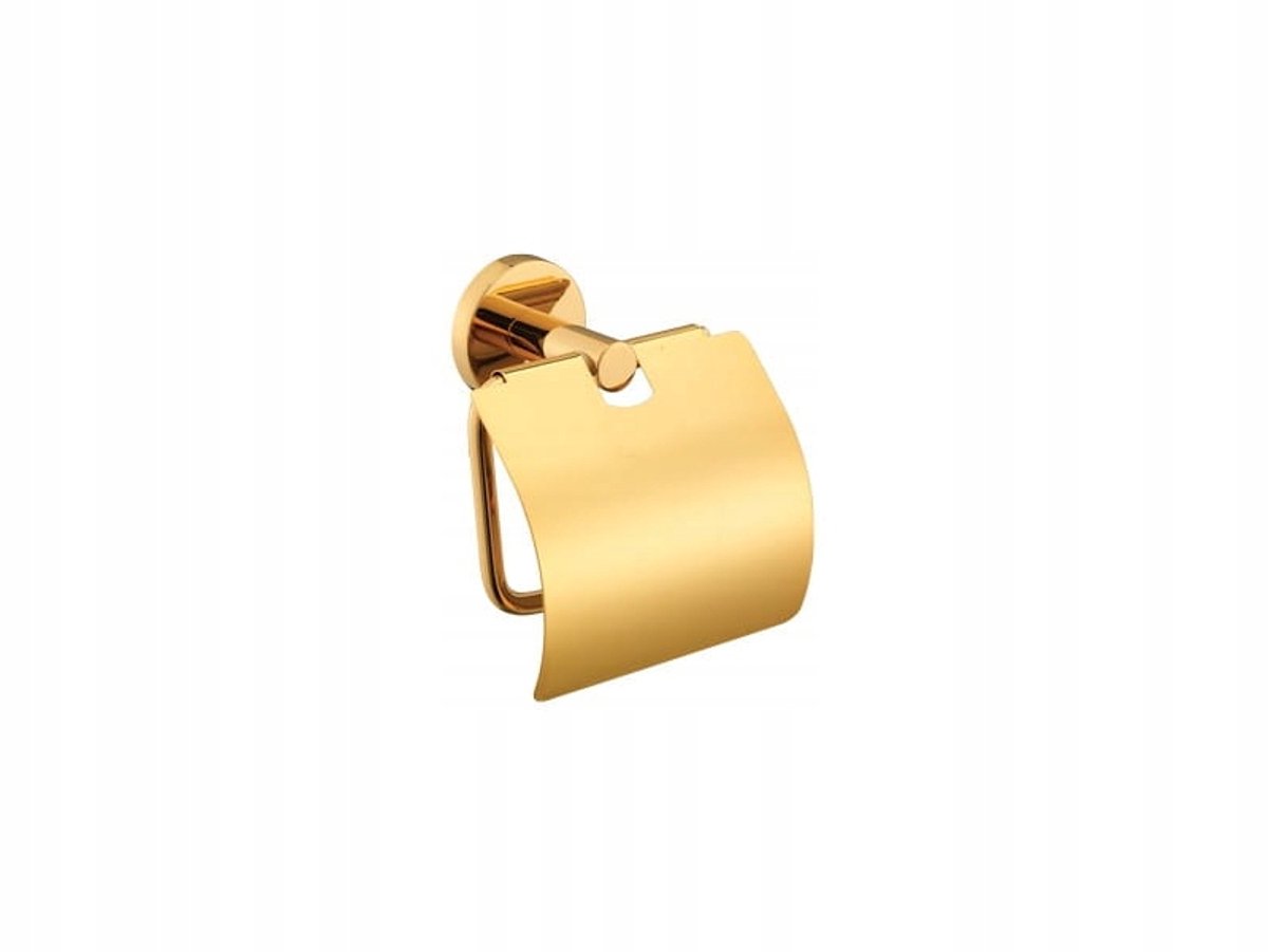 Merkloos 24K Gouden Toiletrolhouder met Klep - Modern Design