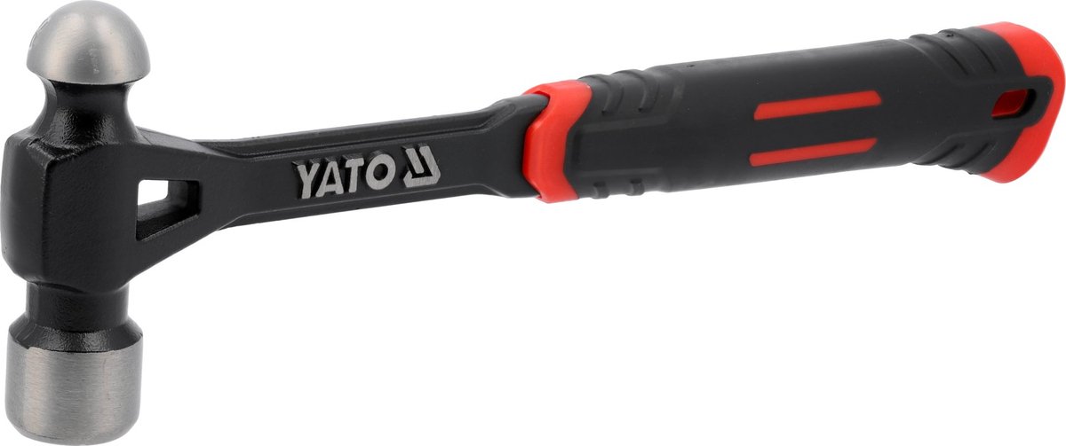 Professionele Monolithische Plaatwerkhamer 450g – Met Bolle Rolstrikker – Gesmeed CS45 Staal – Uit Eén Stuk – Ergonomische Anti-Slip Handgreep (305 mm)