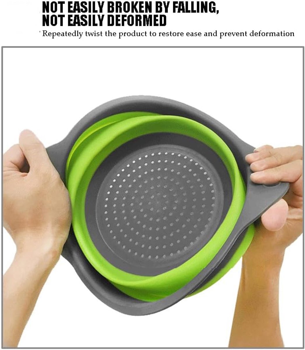 1 stuk - Wastafel - Silicone opvouwbare asfaltmand - Huishoudelijke keuken wastafel groentekraam mand - rond - groen - 30 * 24,5 * 9,5 cm