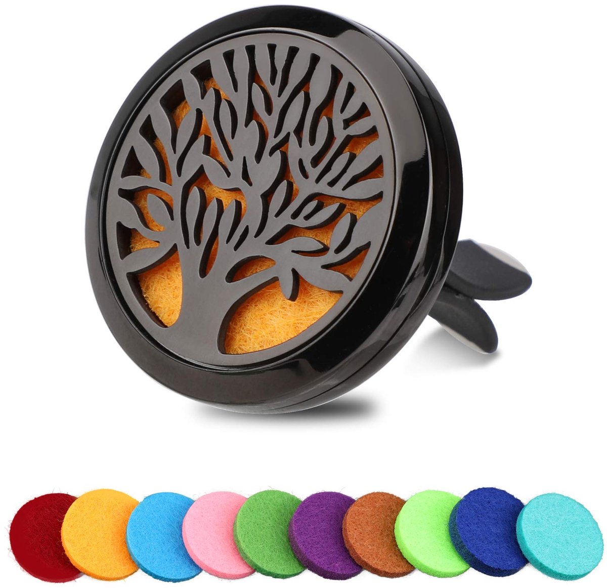 Auto aromatherapie diffuser - vent clip met 10 vilt pads - luchtverfrisser met boom patroon - ShopVlot