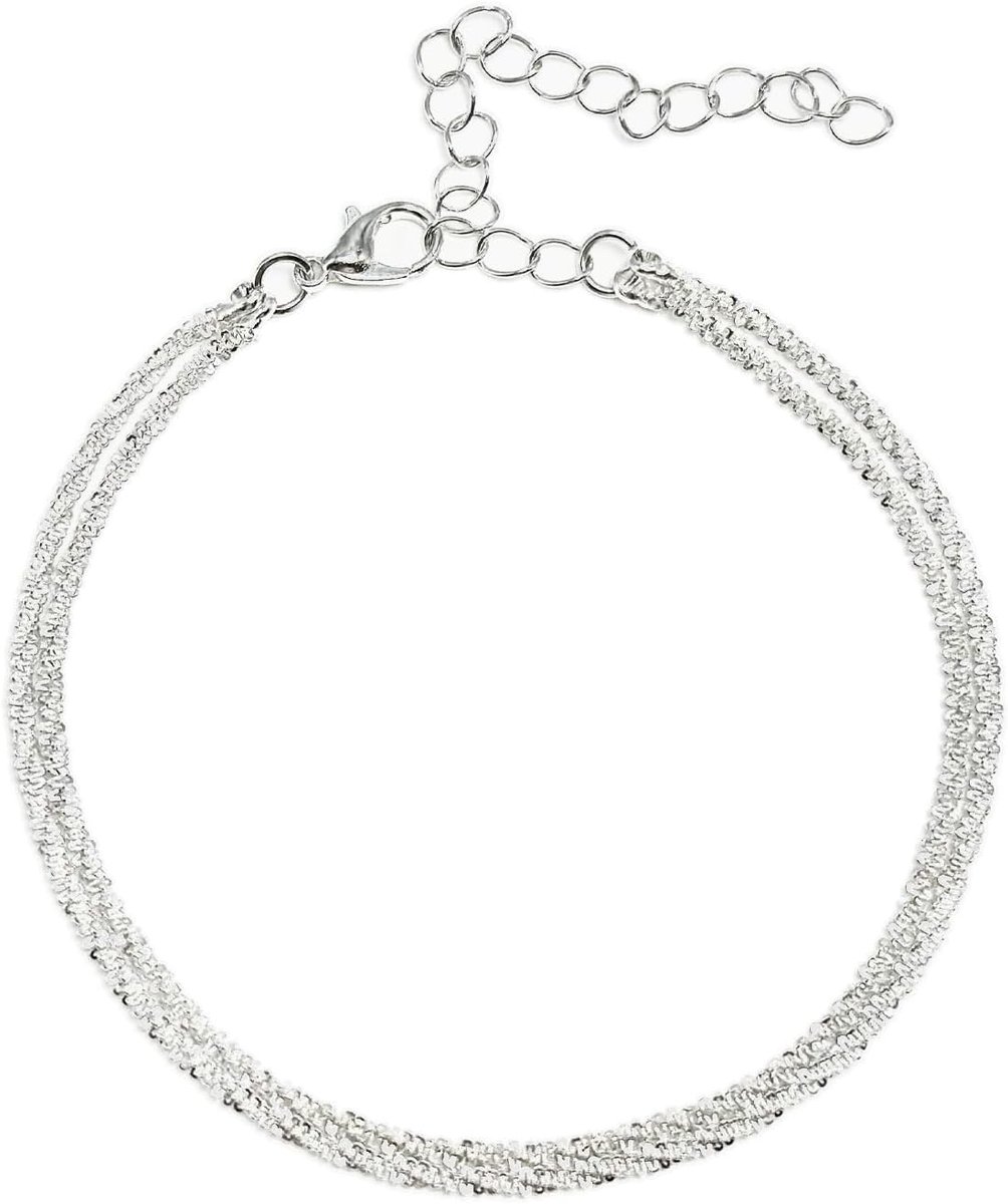 Enkelvoudige gouden enkelband - 18K goud/zilver - verstelbaar - lichtgewicht en waterproof - SnelShoppen