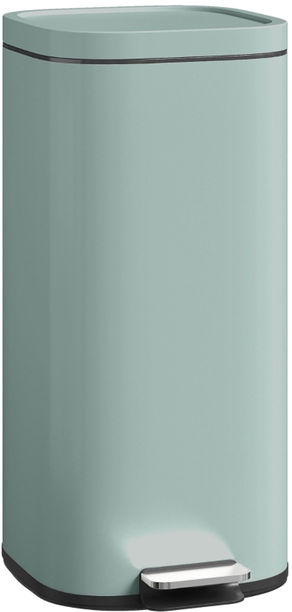 Keukenprullenbak - Prullenbak met voetpedaal - Prullenbak - Met deksel - Soft-close en altijd-open functie - 36x29x59,5 cm - Geschikt voor woonkamer, kantoor, slaapkamer of keuken - Groen