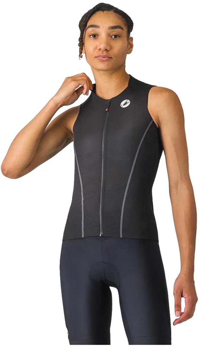 Castelli Anima Flow Mouwloos Fietstrui Zwart S Vrouw