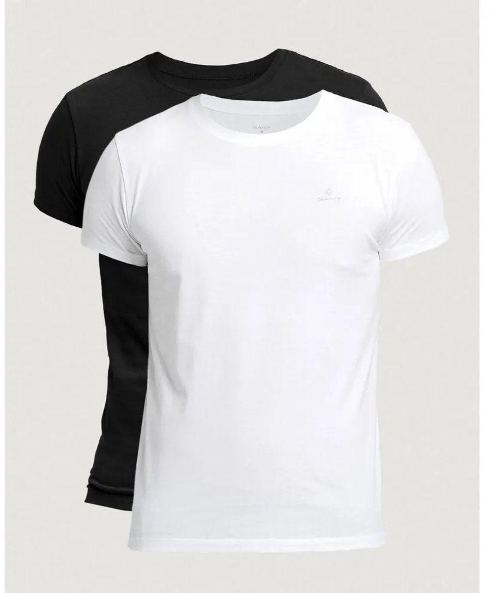 Gant 901002108111 T-shirt Met Korte Mouwen 2 Eenheden Zwart S Man