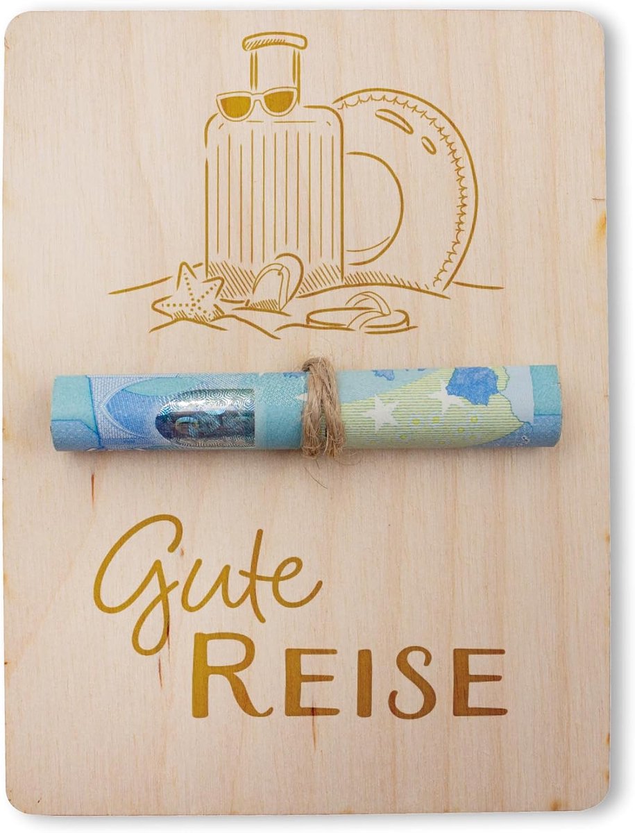Houten geschenkverpakking 12 x 9 cm - met koord - creatieve cadeaubon voor mannen, vrouwen, kinderen - SnelShoppen