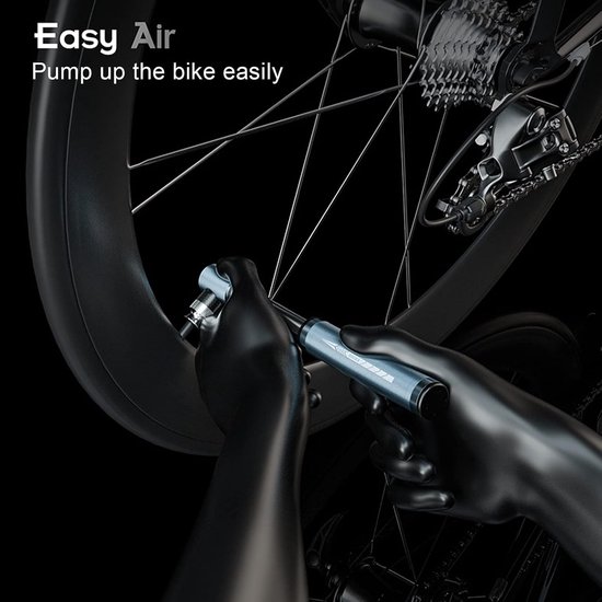 Minifietspomp Aluminium - Handpomp Fiets - Banden Oppompen - CNC Kwaliteit - 120 PSI - Zilver — afbeelding 2