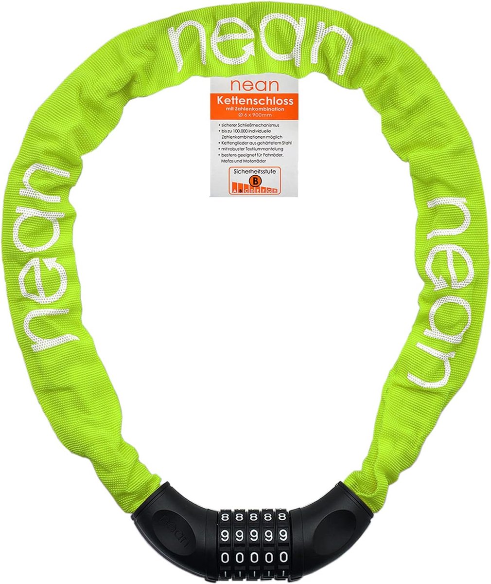 Fiets slot met cijfers 6 mm x 900 mm - gehard stalen ketting - hoge beveiliging - veilig voor fietsen en e-bikes - SnelShoppen
