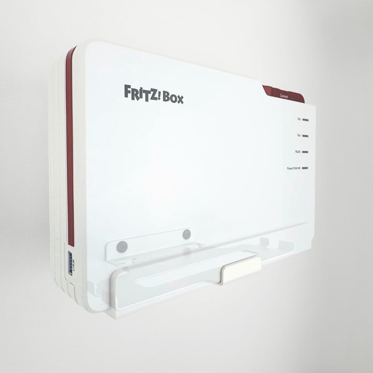 Wall Mount for AVM Fritzbox 5690 Pro made of metal, white, made in Germany - ShopVlot