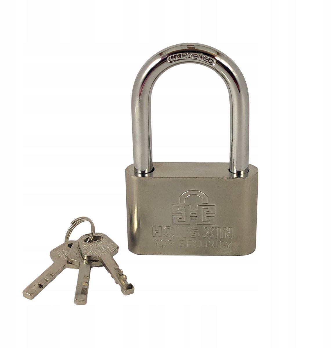 Waterdicht Hangslot met Lange Beugel, Chromé, 70mm, Sleutel