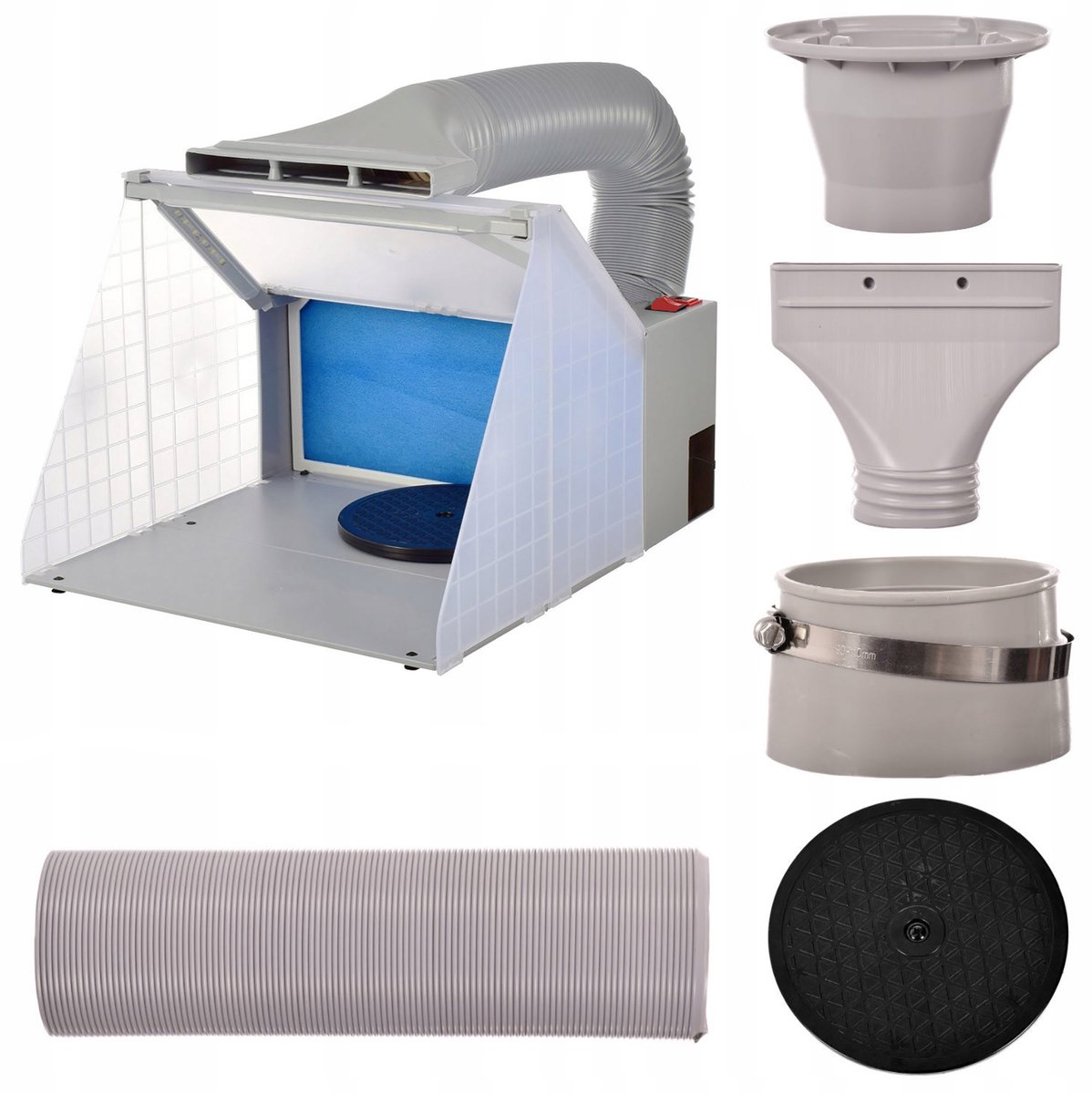 Draagbare Spuitcabine met Verlichting en Ventilator voor Airbrush