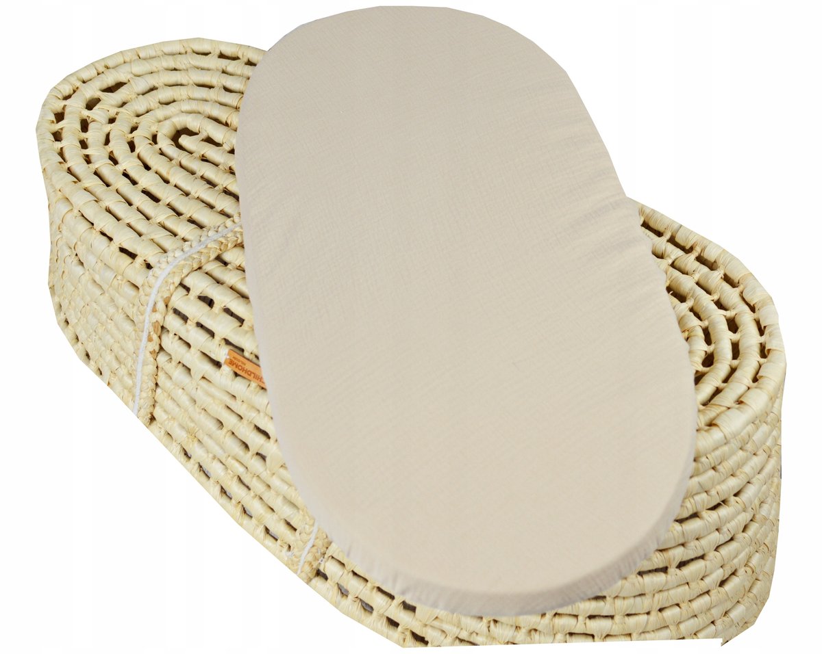 Merkloos Muslin Hoeslaken voor Kinderwagen/Wieg 40x80 cm Katoen Beige