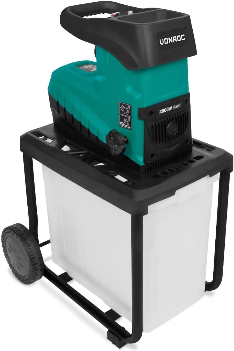 Elektrische Tuinhakselaar - 2500W - Takken tot 45 mm - 60L Opvangzak - Stille Hakselaar voor Tuinafval