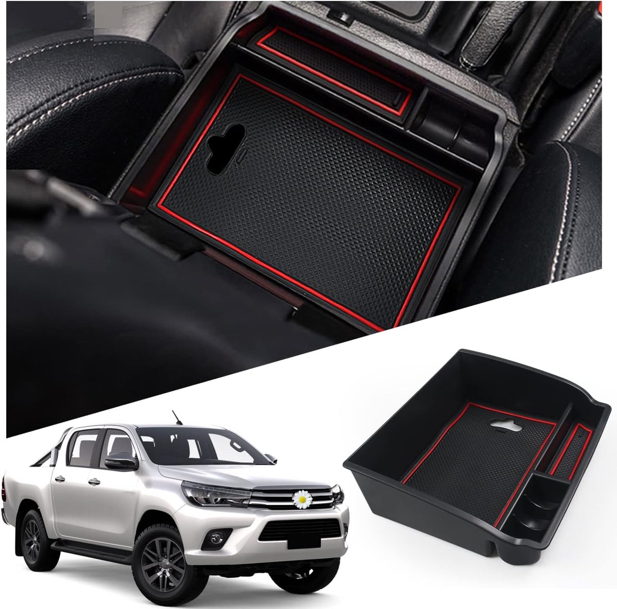 Armsteun opbergdoos Toyota Hilux 2016-2025 - Console opbergbox - Perfecte pasvorm - Extra opbergruimte - ShopVlot