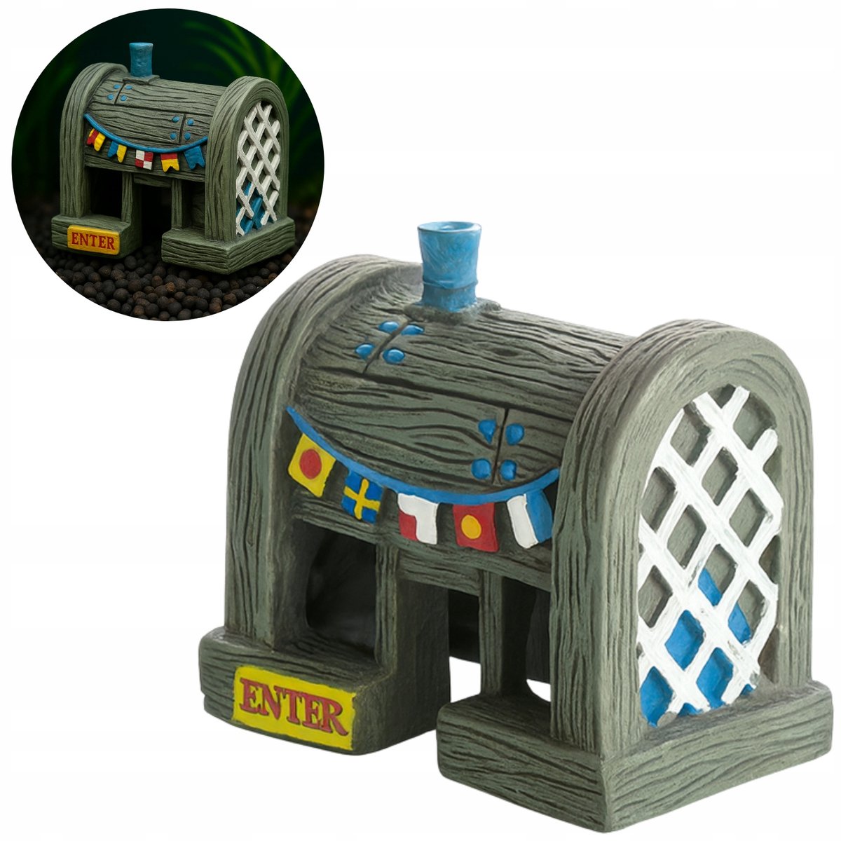 Merkloze Aquarium Decoratie Krusty Krab - Verstop & Speelplek
