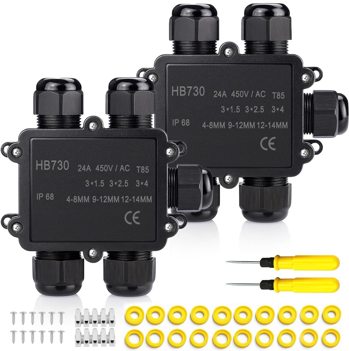 Junction box waterproof IP68 - 5-weg aansluiting - buitengebruik - duurzame kabelverbinding - ShopVlot