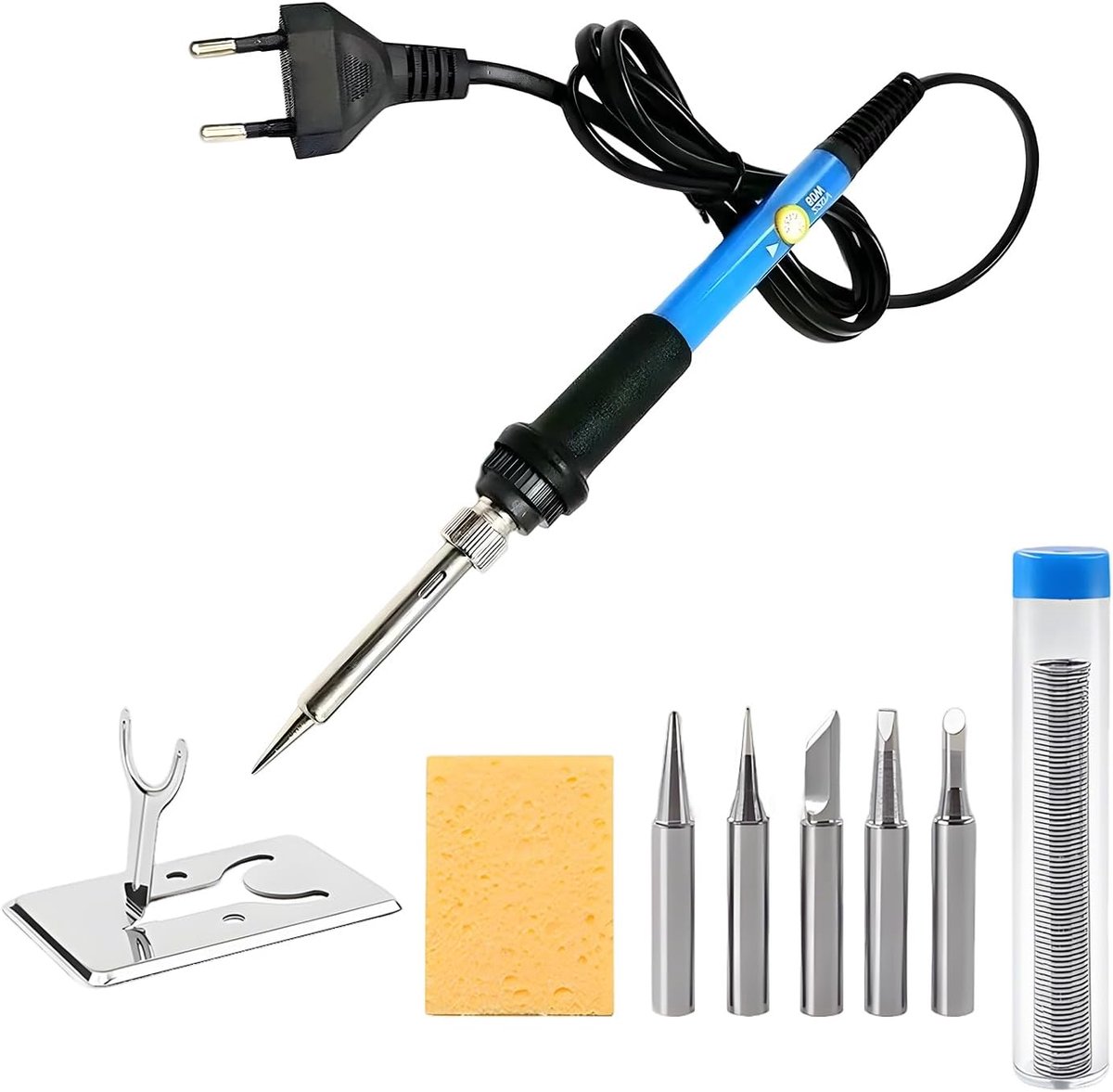 Soldering Iron Set 60W - Instelbare temperatuur 200-450°C - Keramische verwarming - Ideaal voor precisiewerk - SnelShoppen